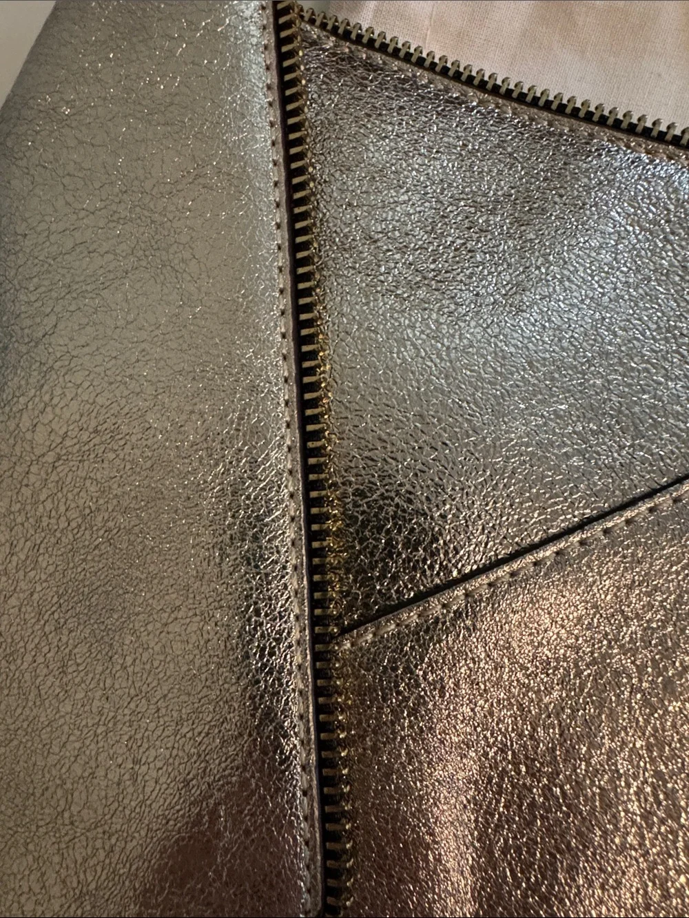 Rebecca Minkoff Gold with black Zip-Trim Envelope Clutch